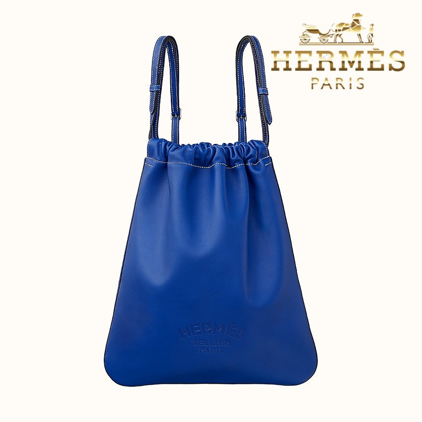 blue hermes handbag